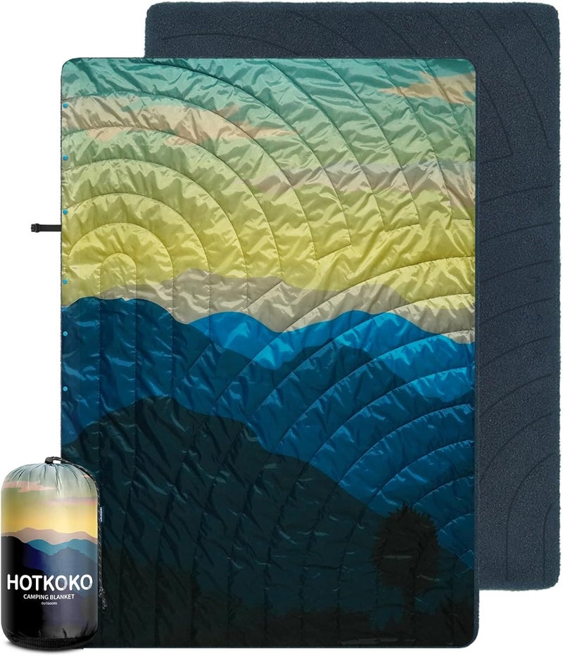 hotkoko Hooded Stadium Blanket, Waterproof Fleece Wearable Camping Blanket - Image 2